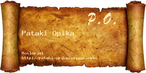Pataki Opika névjegykártya